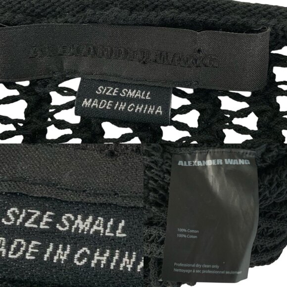 Alexander Wang Crochet Sweater S Black Long Sleeve Crewneck Pullover Gothic - Picture 6 of 12